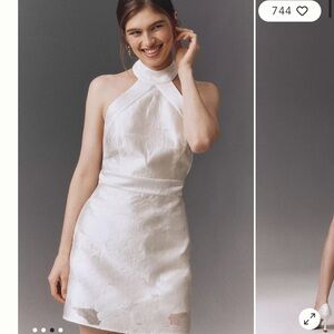 BHLDN White Halter Mini Dress Bachelorette